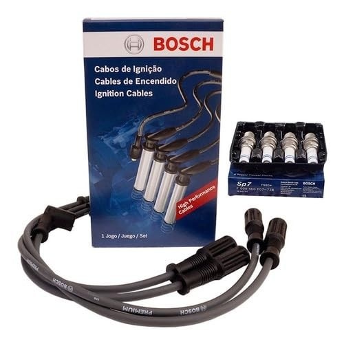 Kit Cabos e Velas Bosch Original para Fiat Uno, Palio 1.0 Evo Fire Vivace - Ignição Confiável