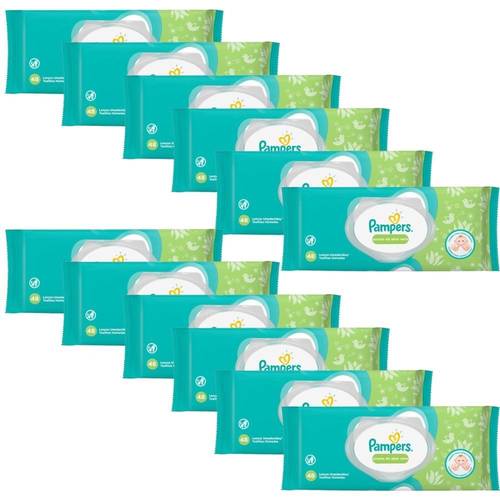 Pampers Aloe Vera: 576 Lenços para Cuidado Diário