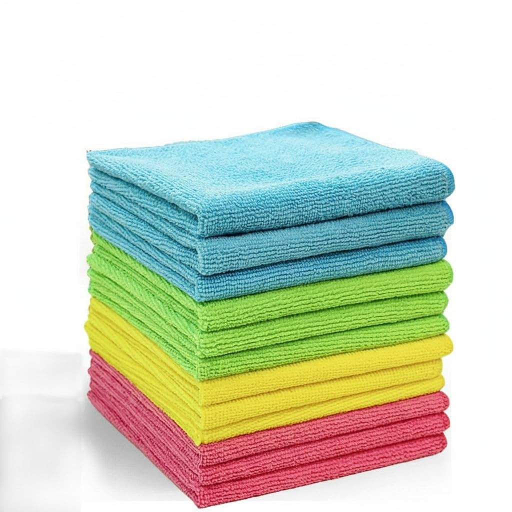 Kit com 10 Panos de Microfibra 25x25cm - Anti-risco para Pia, Vidros e Carro