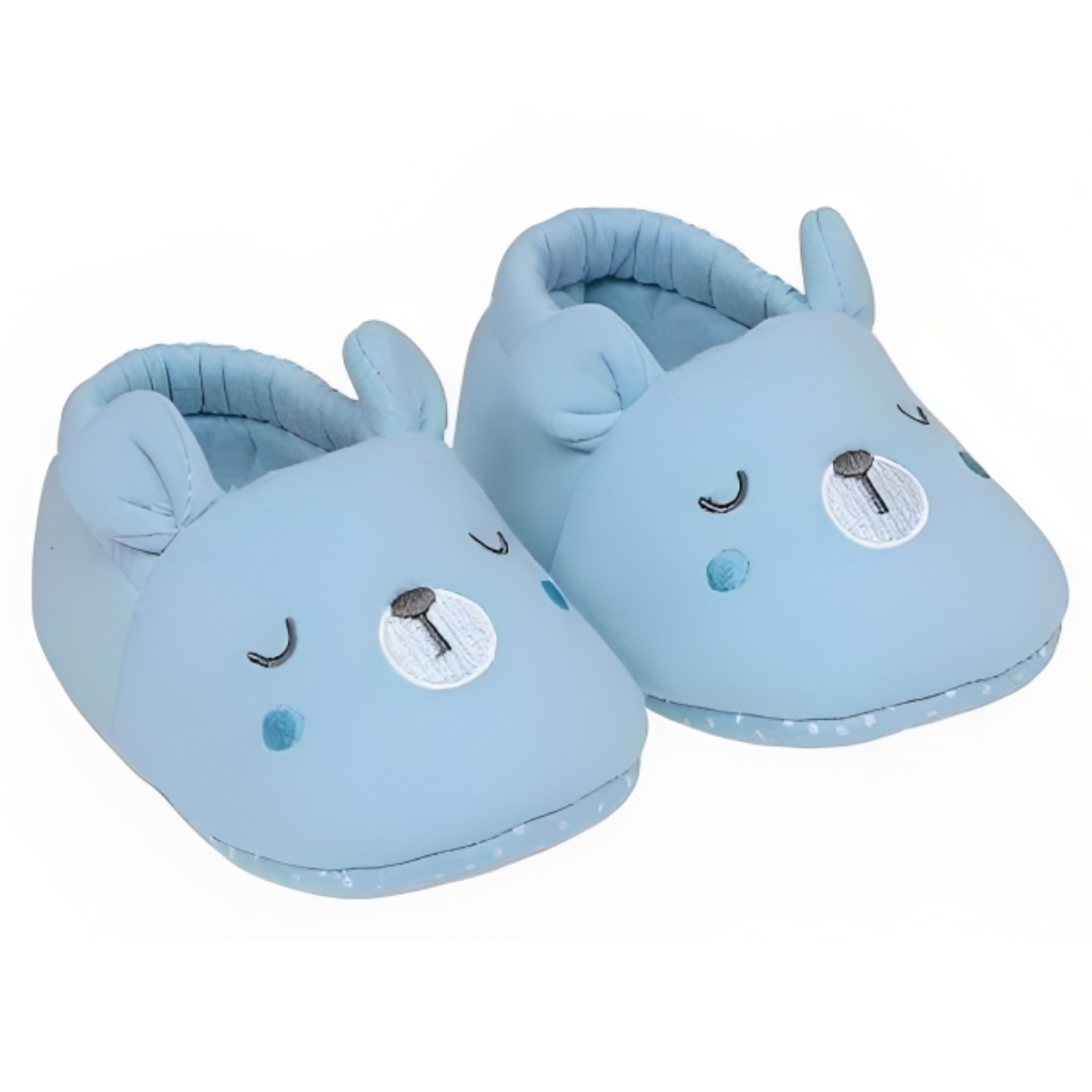 Pantufa Infantil Urso Azul Buba: Segurança e Conforto para Bebês