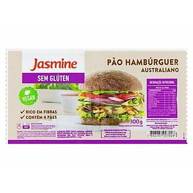 Pão de Hambúrguer Australiano Sem Glúten Jasmine 300g