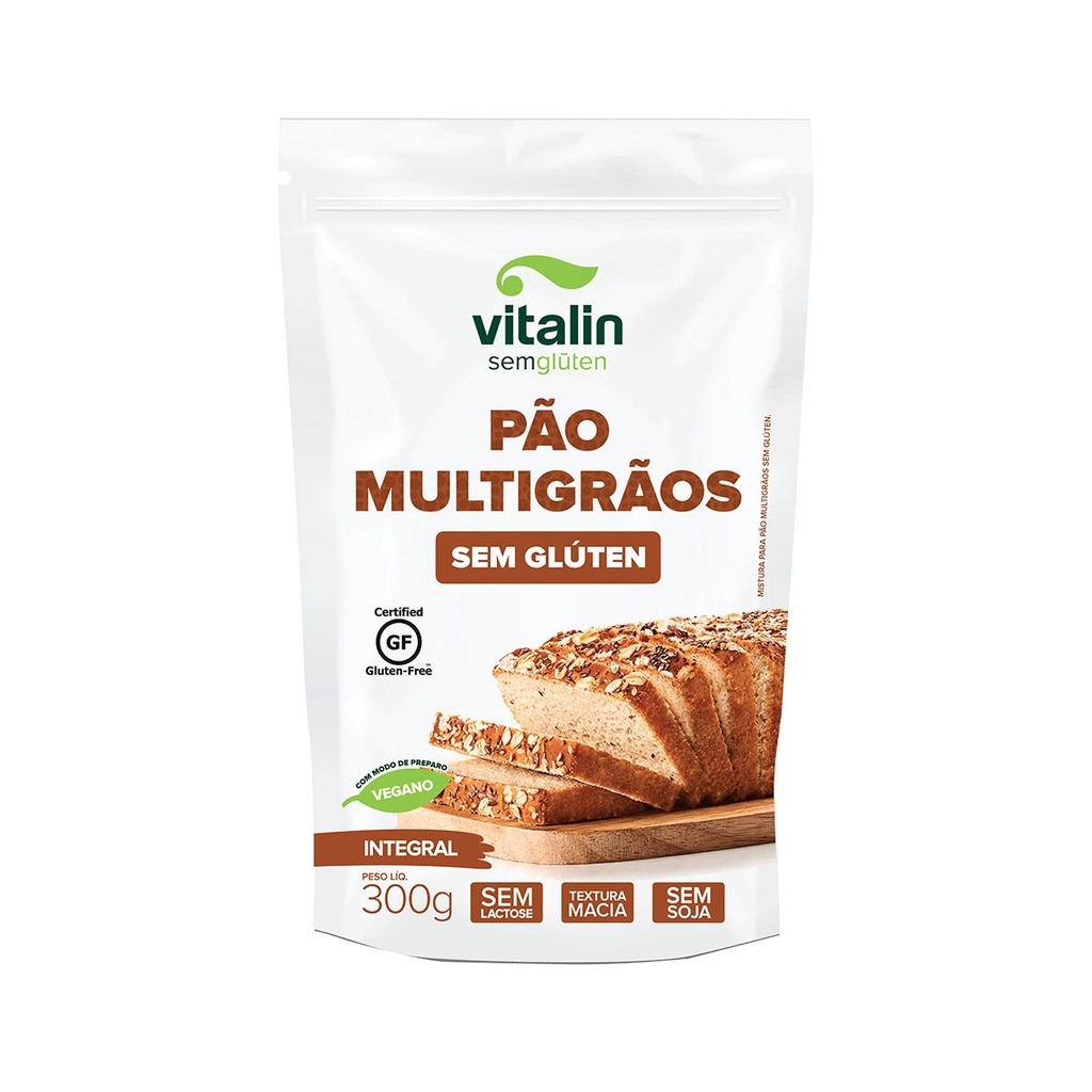 Pão Multigrãos Sem Glúten Vitalin: Nutrição e Sabor em 300g