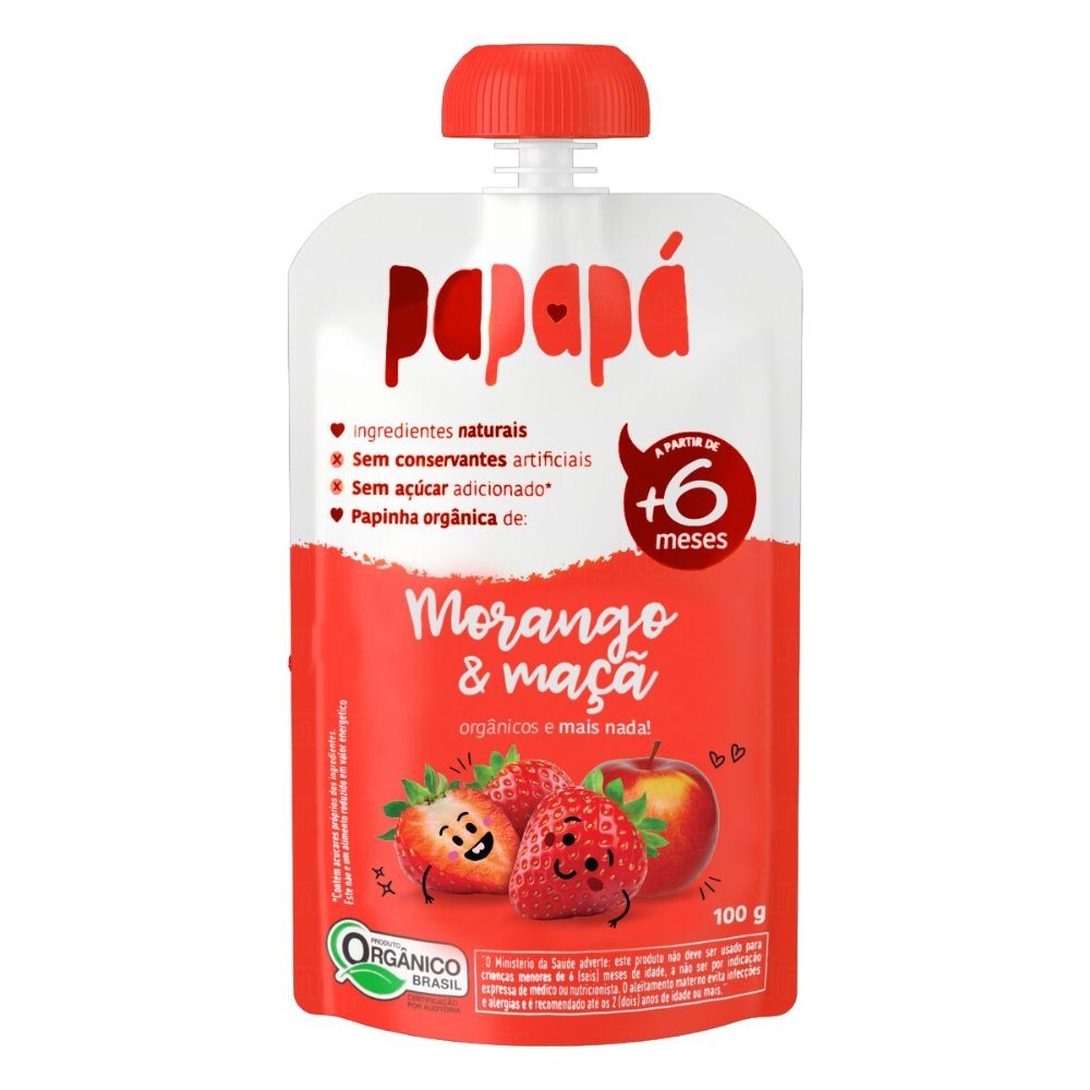 Papinha Orgânica Morango e Maçã 100g: Nutrição Natural!