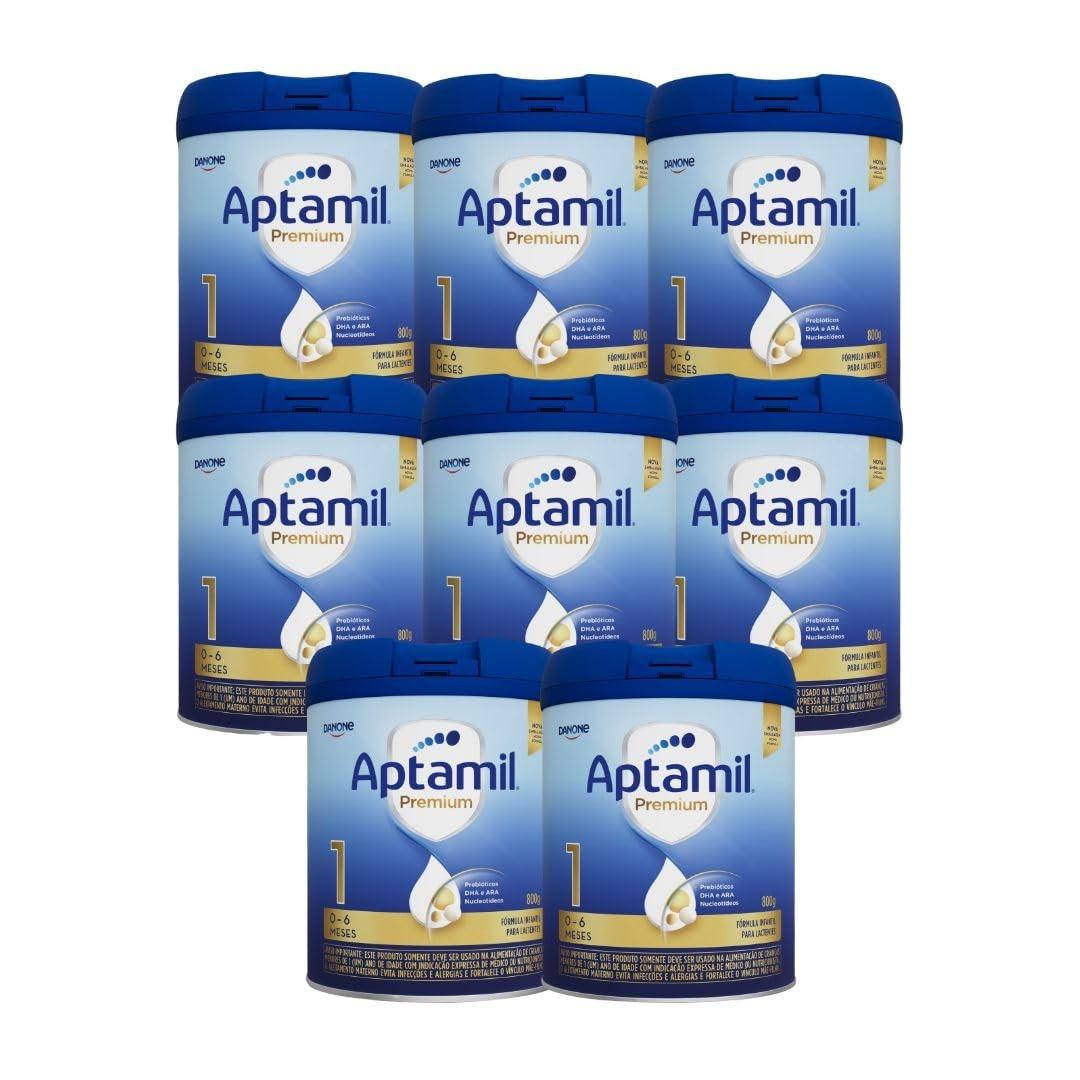 Fórmula Infantil Aptamil Premium 1 800g - Kit com 8 Latas | Nutrição Completa para Bebês até 6 Meses