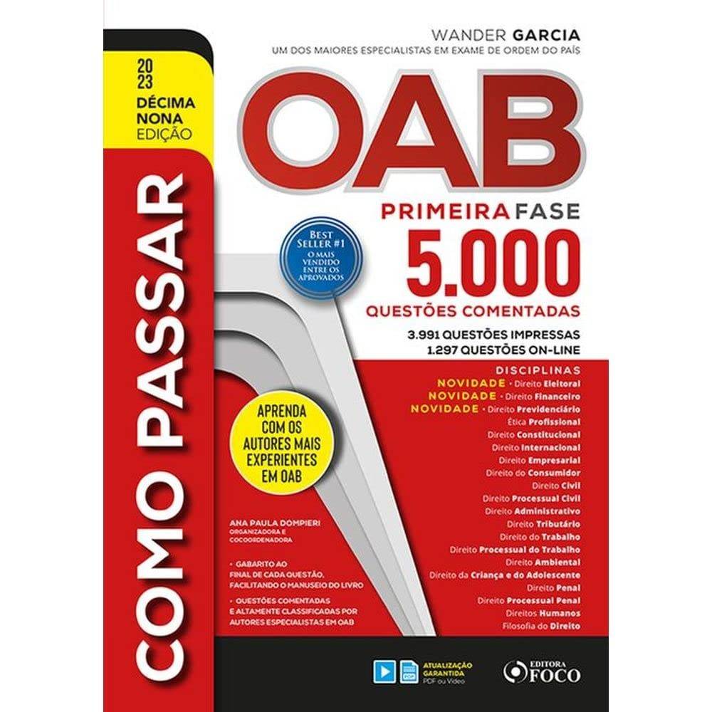 OAB 1ª Fase: 5.000 Questões Comentadas para Sua Aprovação - 19ª Ed. 2023