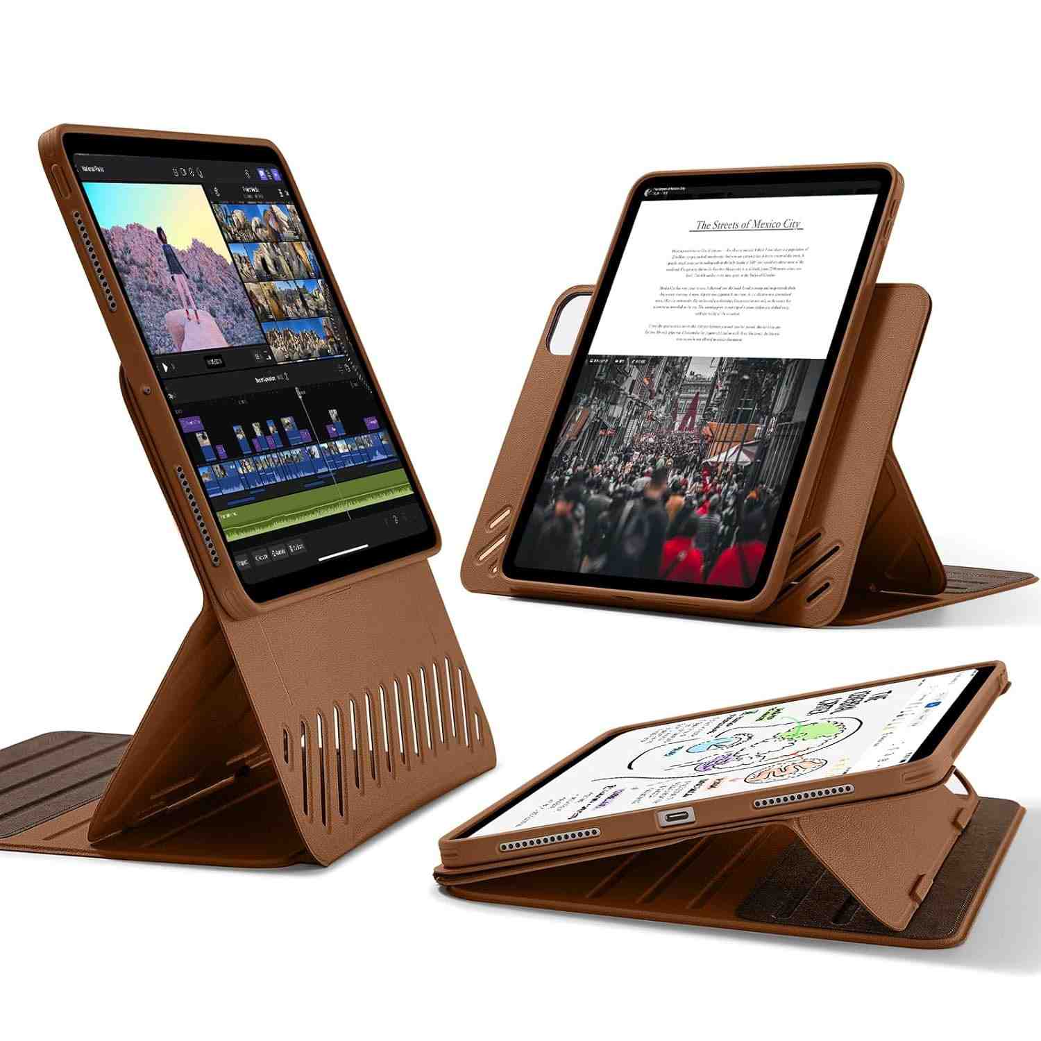 ESR Capa Shift para iPad Pro 11" (5ª Gen 2024 M4) - Magnética Removível, 9 Ângulos, Marrom