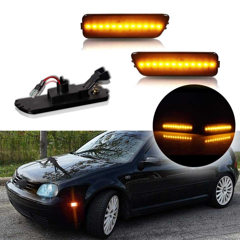 Luz de LED Âmbar com Lente Fumê para Para-choque Dianteiro - GTINTHEBOX para VW Golf MK4 GTI R32 Jetta 1999-2005