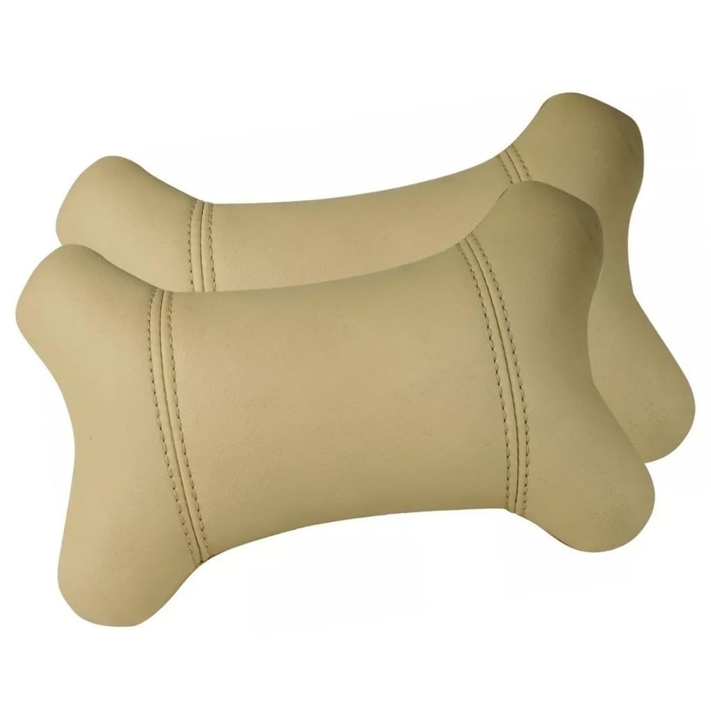 KIT 2 Almofadas de Pescoço para Carro: Conforto Ergonômico em Viagens Longas (Bege)