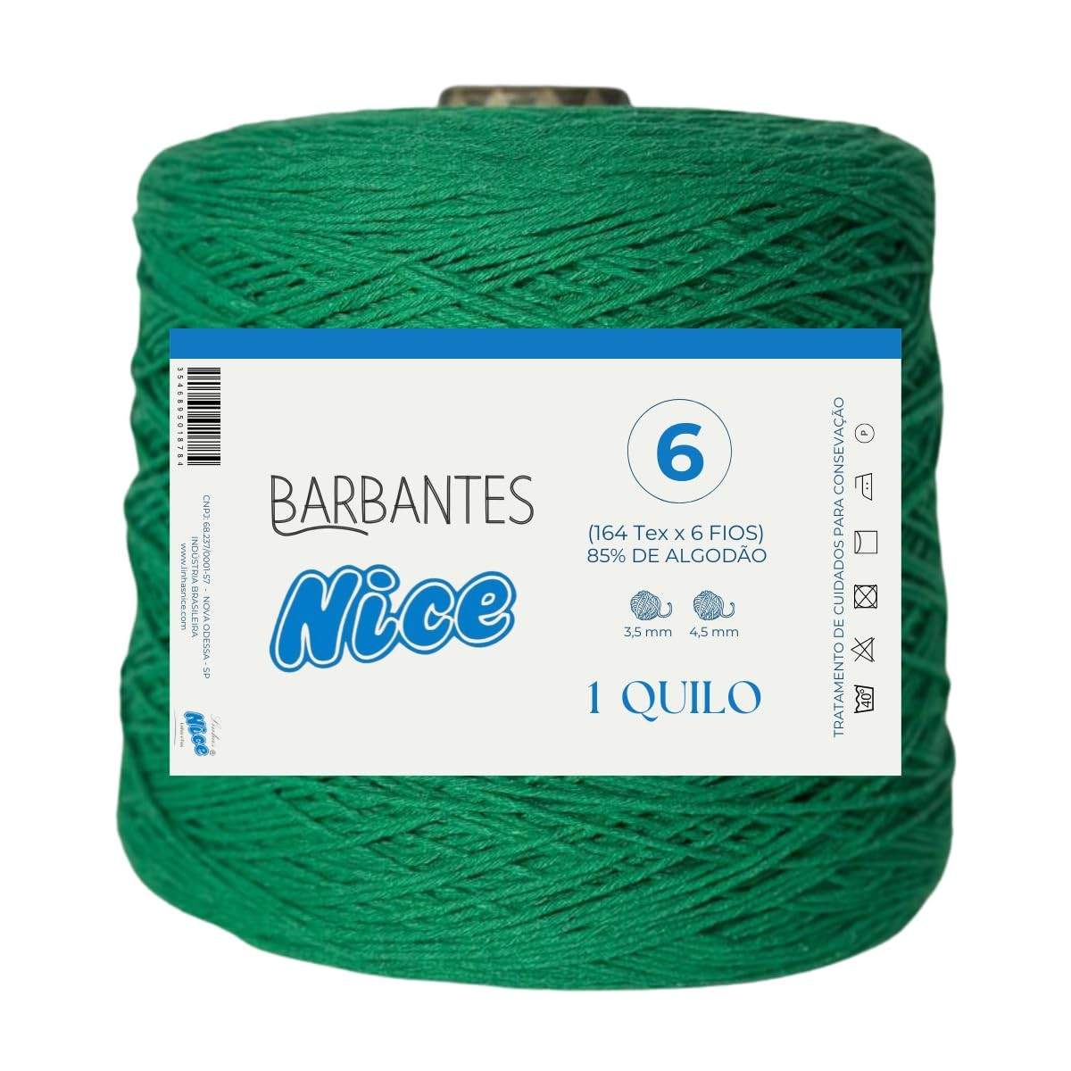 Barbante Parafinado Colorido para Crochê - Fio 6 - 1kg da Linha Nice