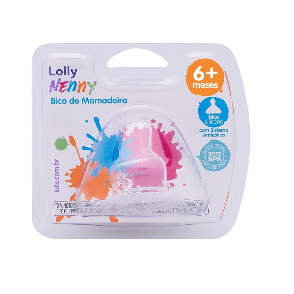 Lolly Bico Mamadeira O T2 Transparente - Seguro, Livre de BPA, Ideal para Bebês