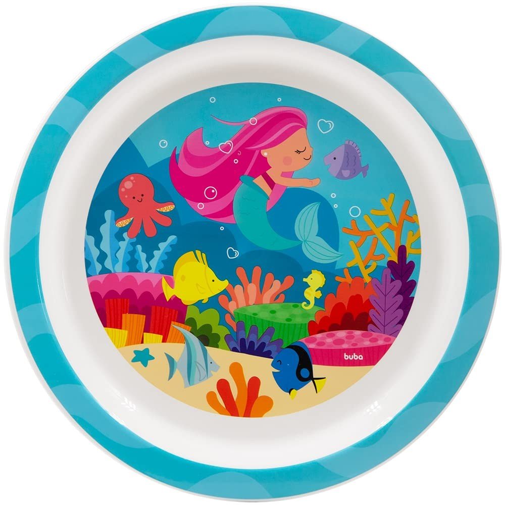 Pratinho Aventuras Sereia Buba Colorido - Seguro e Divertido para Bebês