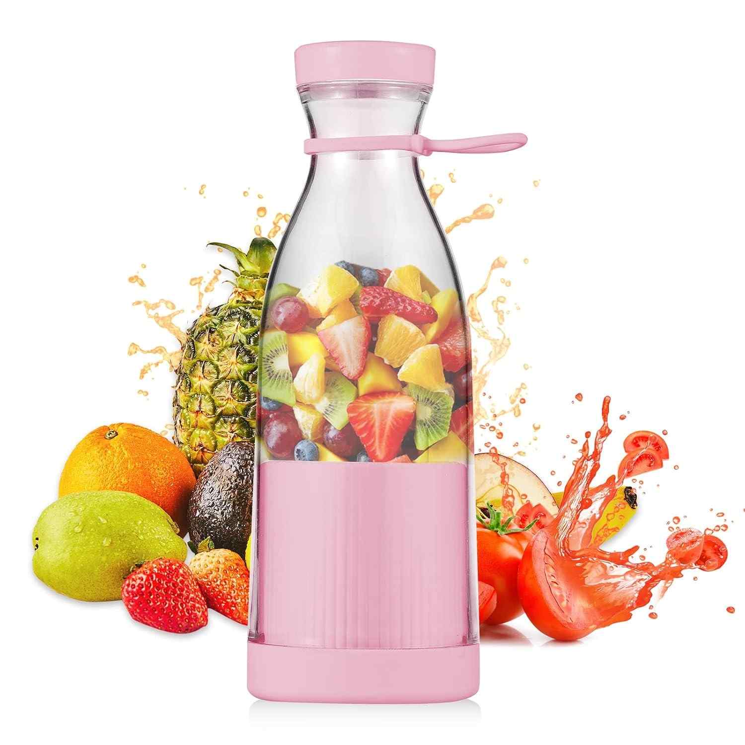 Liquidificador Portátil com Bateria Recarregável - 6 Lâminas, 300ml, Ideal para Smoothies e Sucos
