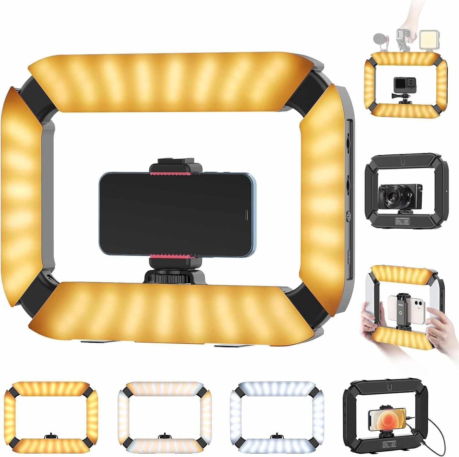 ULANZI U200: Kit de Vídeo Completo para Smartphone com Ring Light LED e Estabilizador