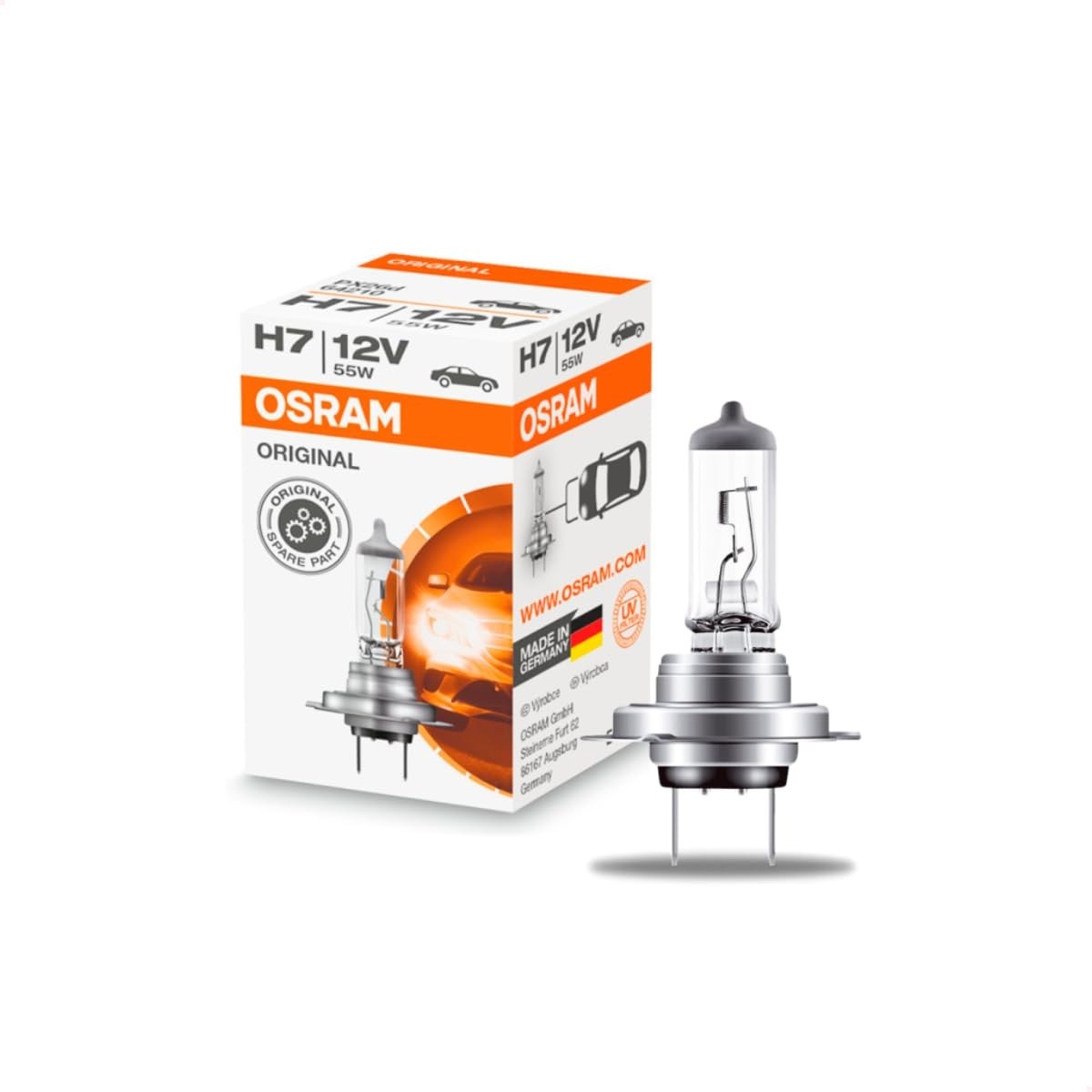 Lâmpada H7 OSRAM Standard 12V: Iluminação Original e Confiável para Seu Veículo