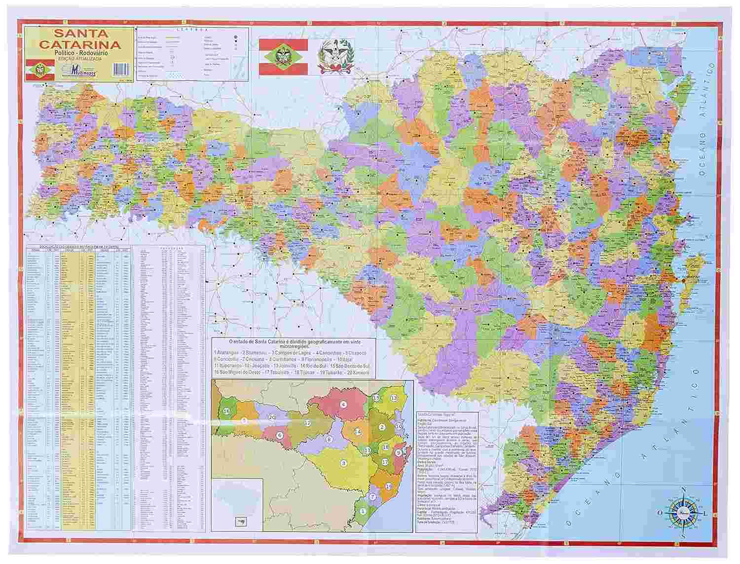 Mapa Escolar Estado de Santa Catarina - Essencial para Estudos e Conhecimento