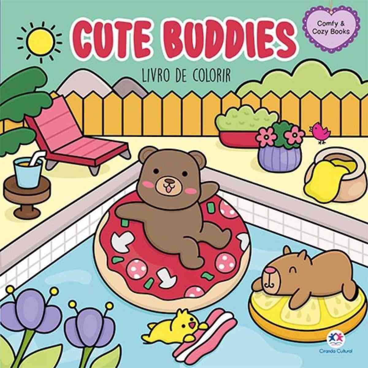Cute Buddies: Livro de Colorir Anti-Stress para Adultos e Crianças