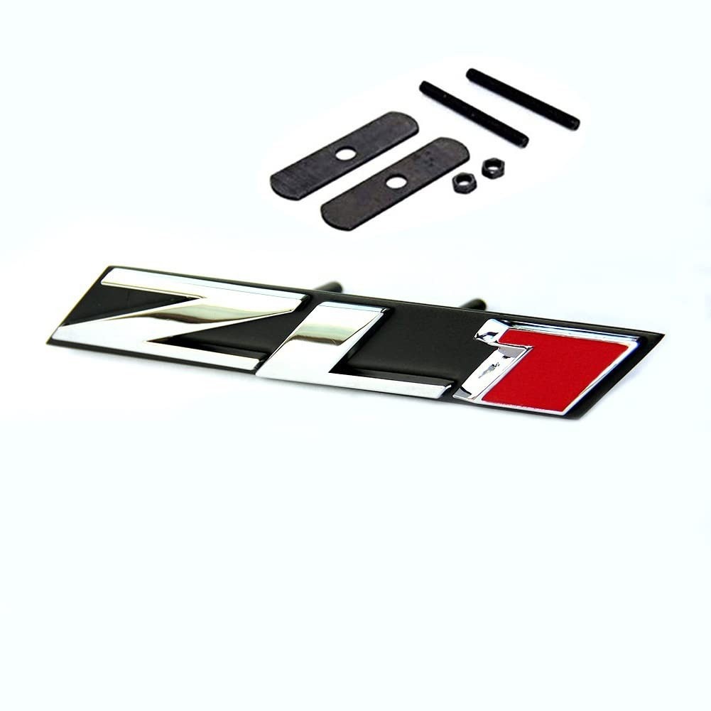 Emblema ZL1 para Camaro SS RS: Destaque Cromado Vermelho para Sua Grade