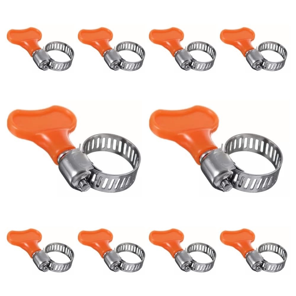 Kit 10 Abraçadeiras Metal Borboleta 3/4" (13-19mm) para Mangueiras de Gás, Jardim e Irrigação
