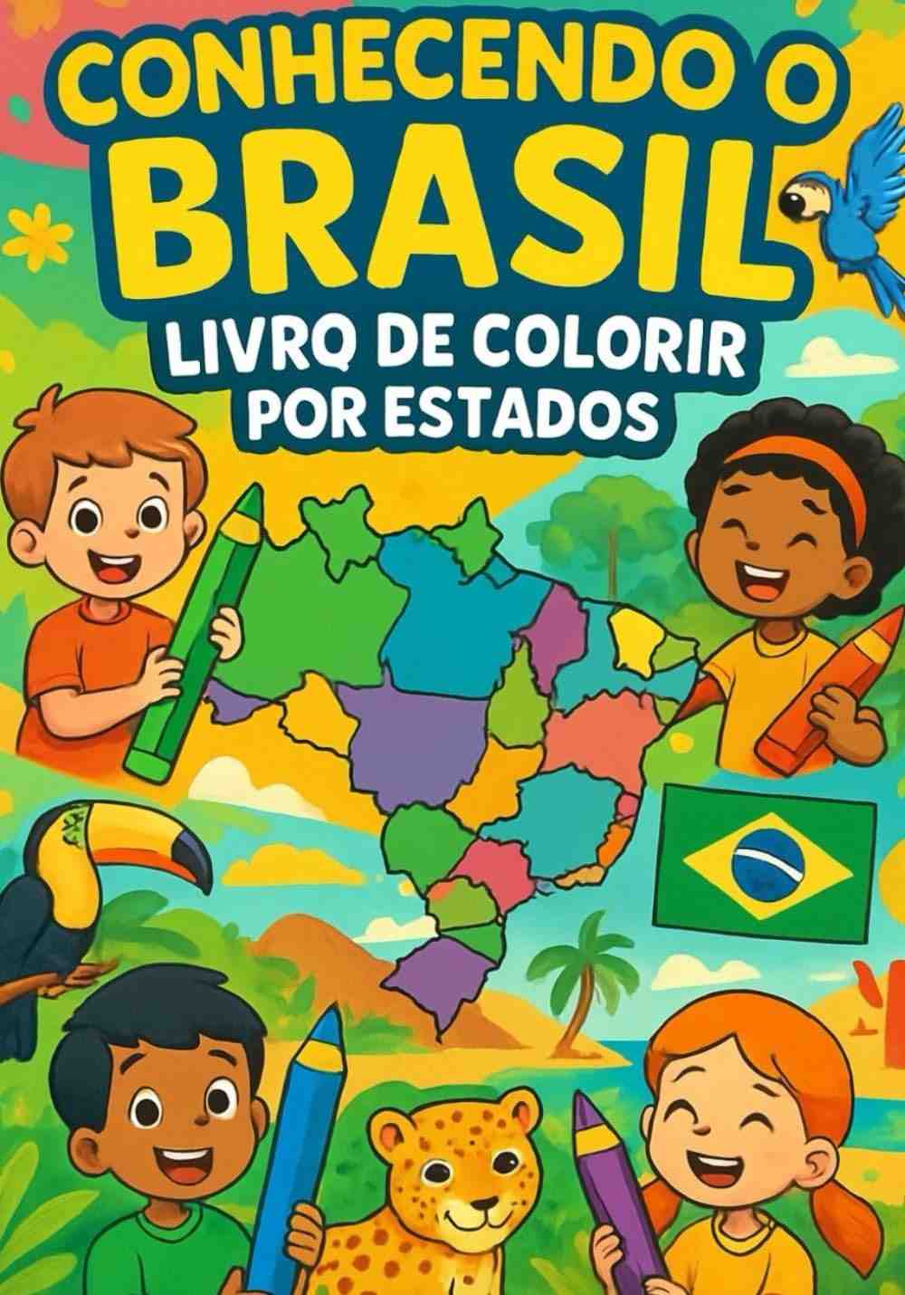 Livro de Colorir "Conhecendo o Brasil": Aventura Educativa para Crianças