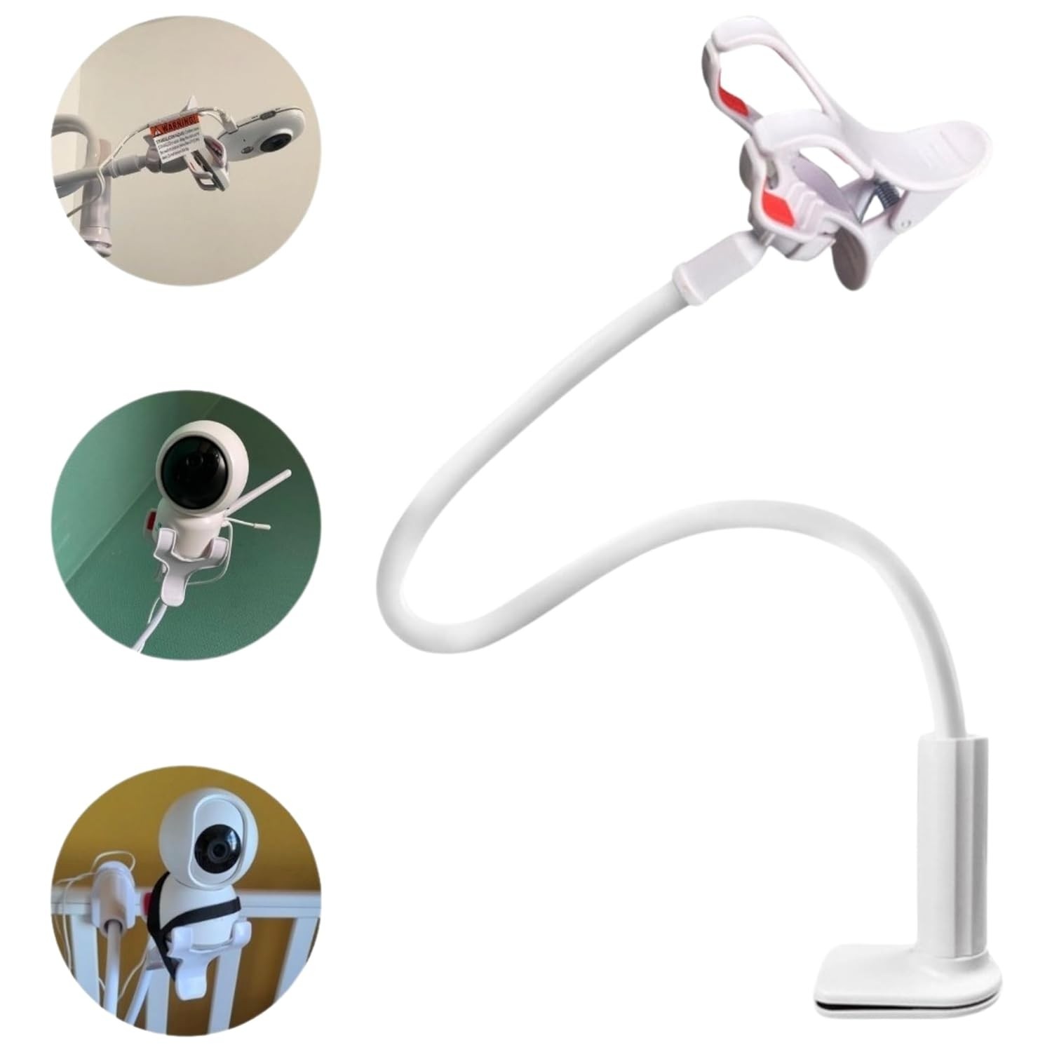 Suporte Flexível para Câmera de Bebê Universal – Ajustável e Versátil para Qualquer Ambiente