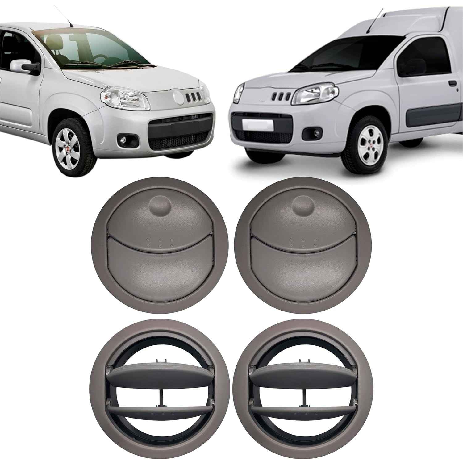 Kit 4 Difusores de Ar Cinza para Novo Uno (2010-2014) e Fiorino (2013-2015) - Renove o Interior do Seu Carro!