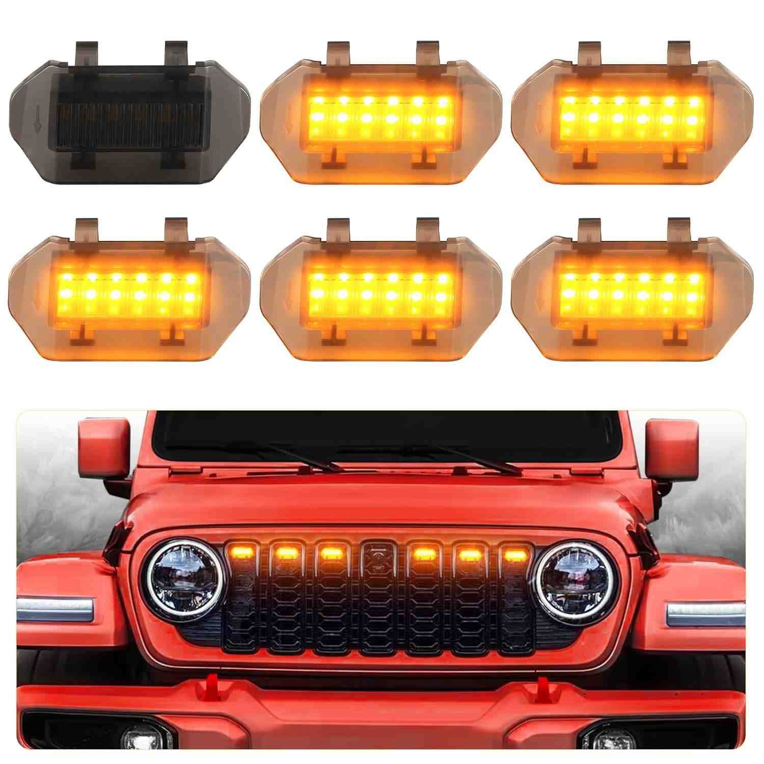 Luzes de Grade LED Âmbar para Jeep Wrangler JL/JLU 2024-2026: Segurança e Estilo Premium