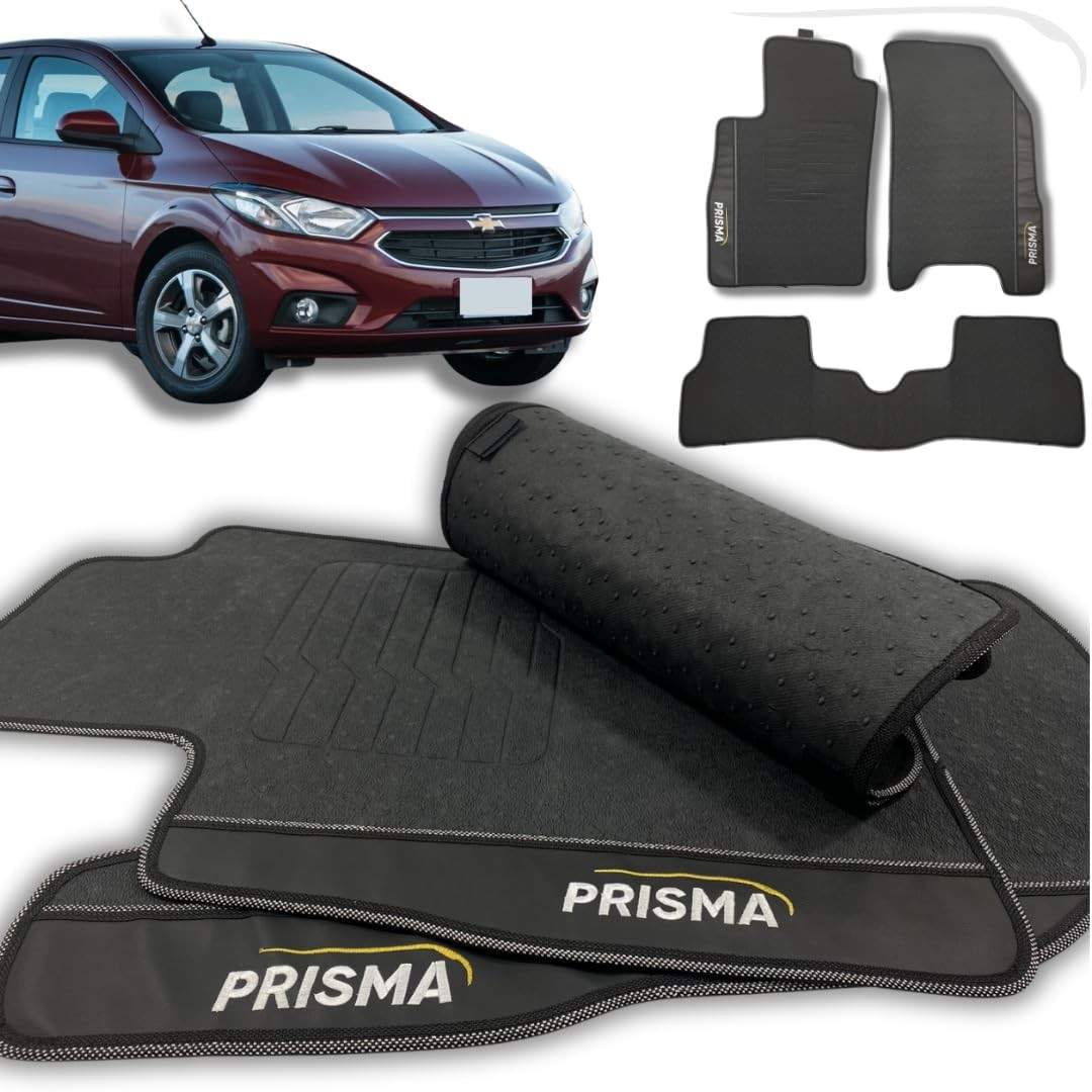 Conjunto de Tapetes Emborrachados 3 Peças para Chevrolet Prisma 2013-2019 - Proteção e Estilo