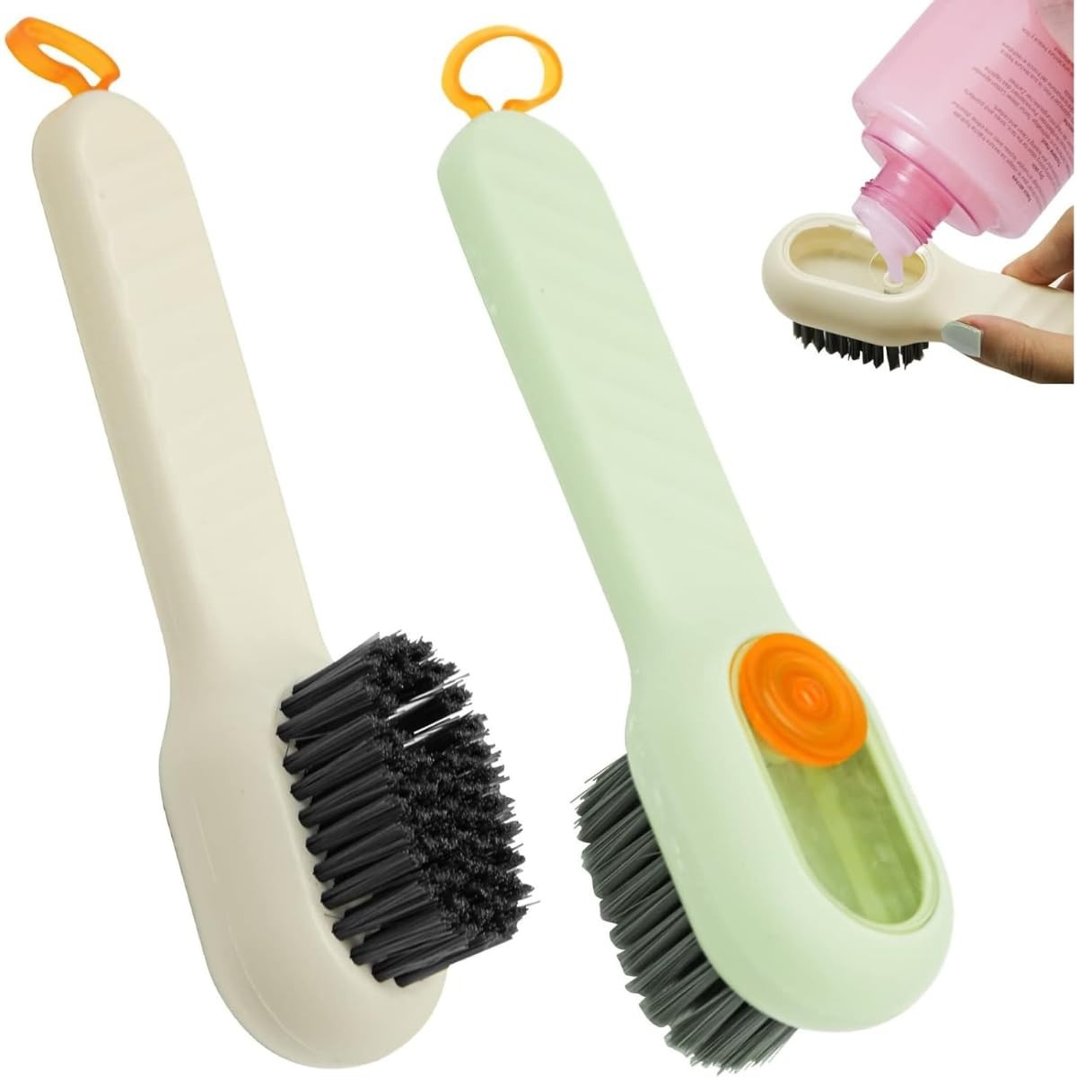 Kit Escova com Dispenser de Detergente para Limpeza Profunda de Tênis e Calçados - Multiuso Premium
