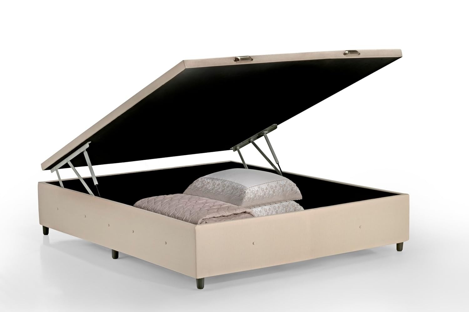 Box Baú Premium em Linho Bege para Cama Casal - Design Sofisticado e Funcionalidade