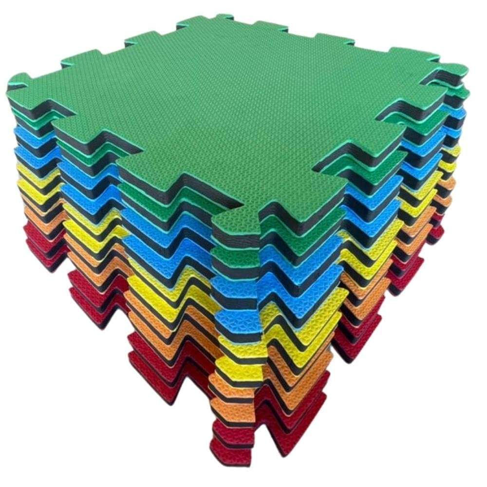 Kit 10 Tatames 50x50cm 20mm EVA Colorido Anti-Derrapante | Ideal para Academia, Yoga e Brincadeiras