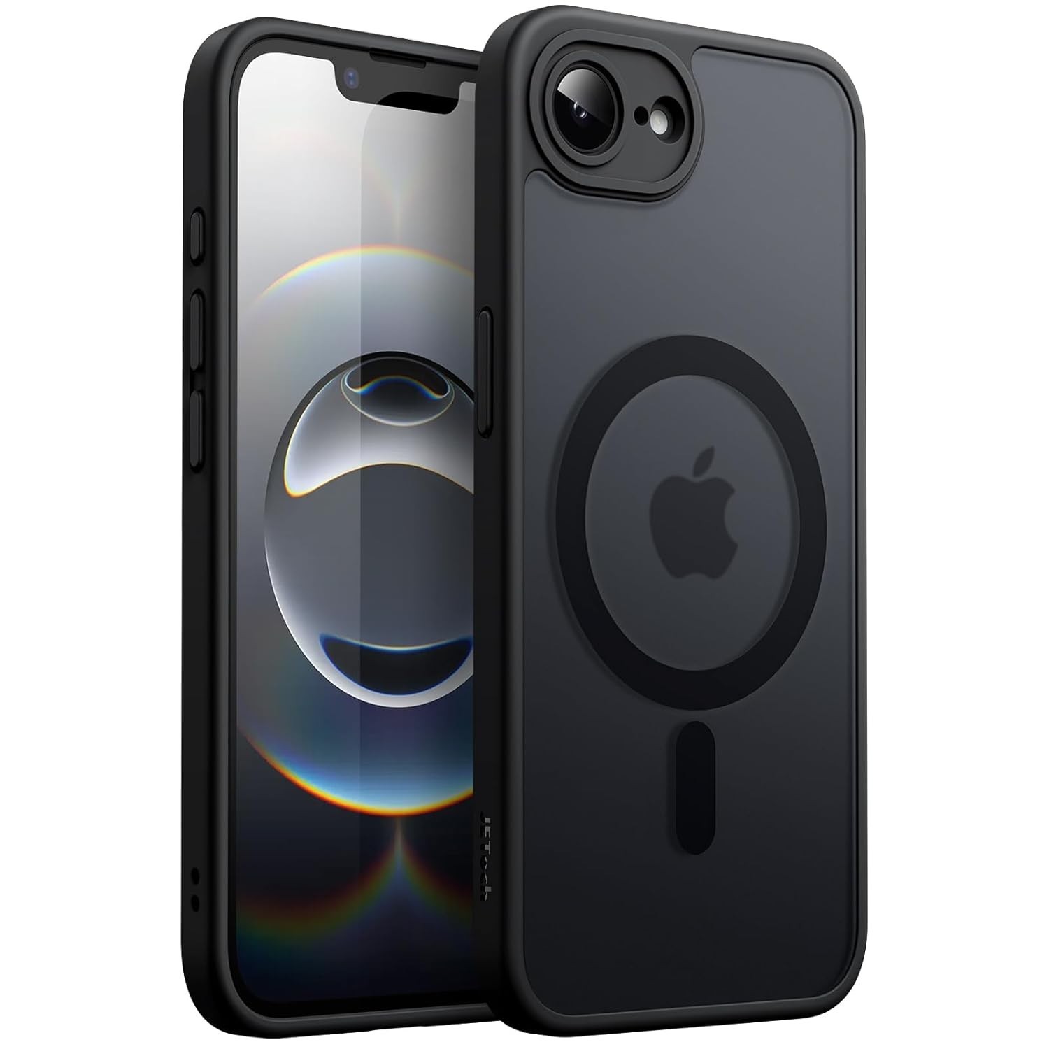 JETech Capa Magnética para iPhone 16e 6.1" (2025) Compatível MagSafe - Fina, Antichoque e Fosca Translúcida (Preta)