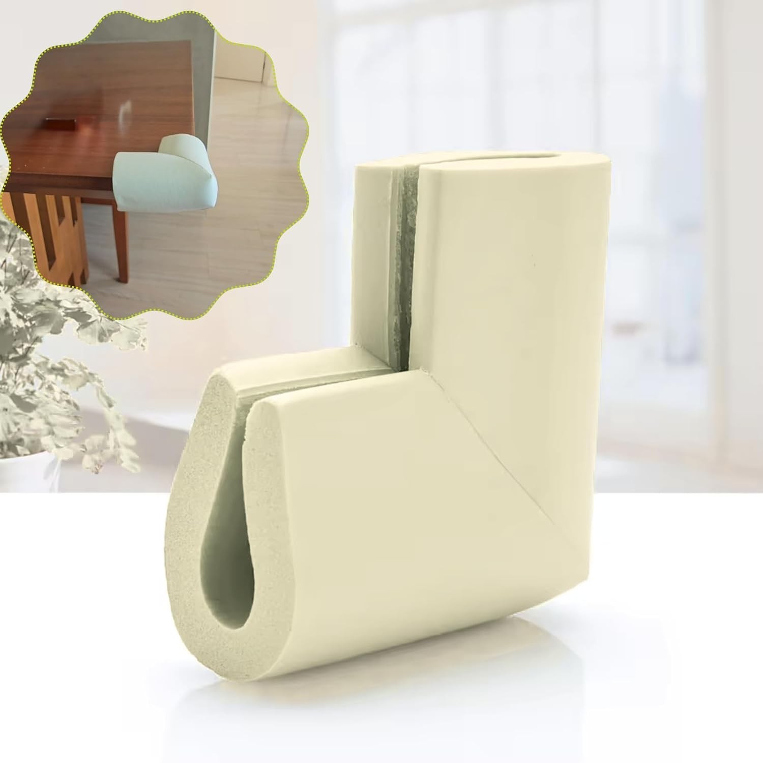 Protetor de Quina para Mesas em Espuma - Kit com 8 Unidades Cor Nude | Segurança Infantil Macia e Resistente