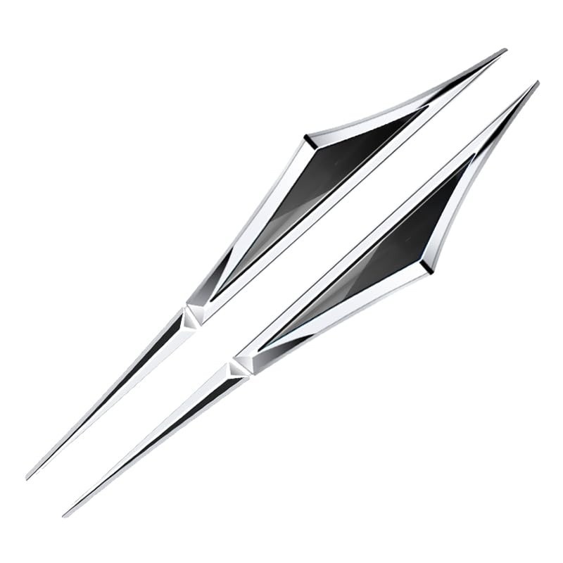 Emblema Lateral 3D Metal Liga de Zinco para Carro - Elegância e Durabilidade (Prata/Preto)