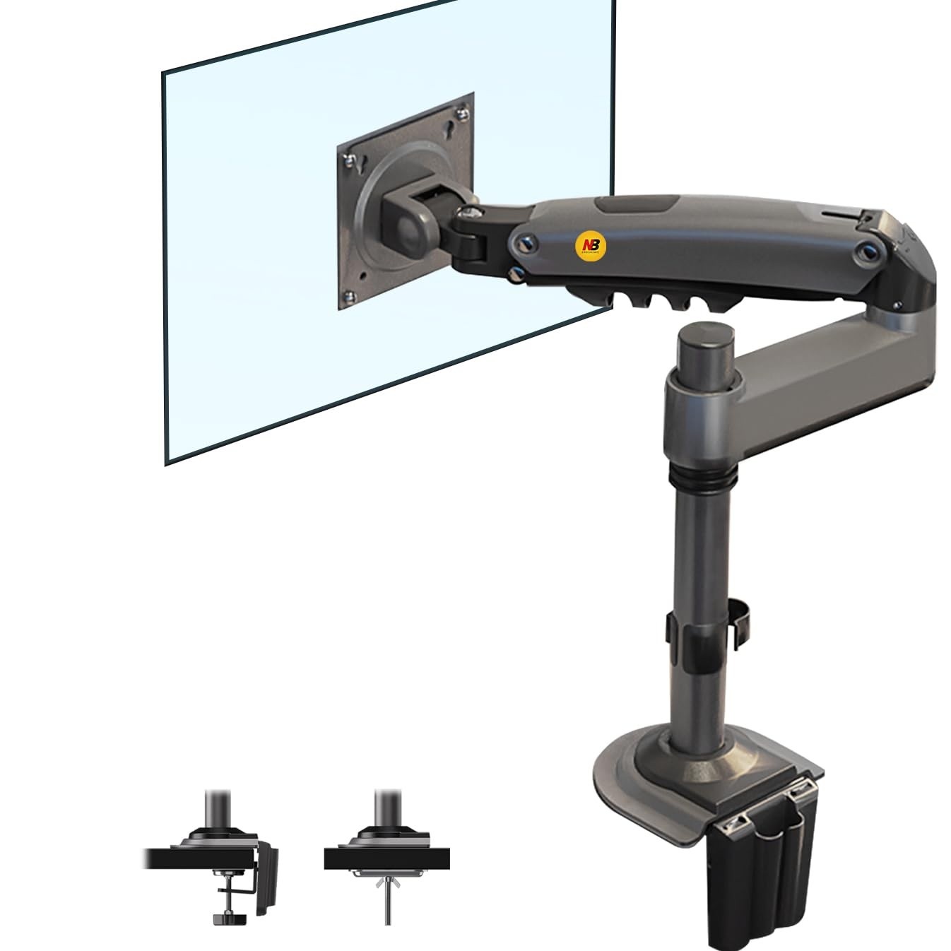 Suporte para Monitor NB North Bayou H100 - Braço Longo Ajustável com Movimento Completo para Monitores de 4,4 a 9 kg