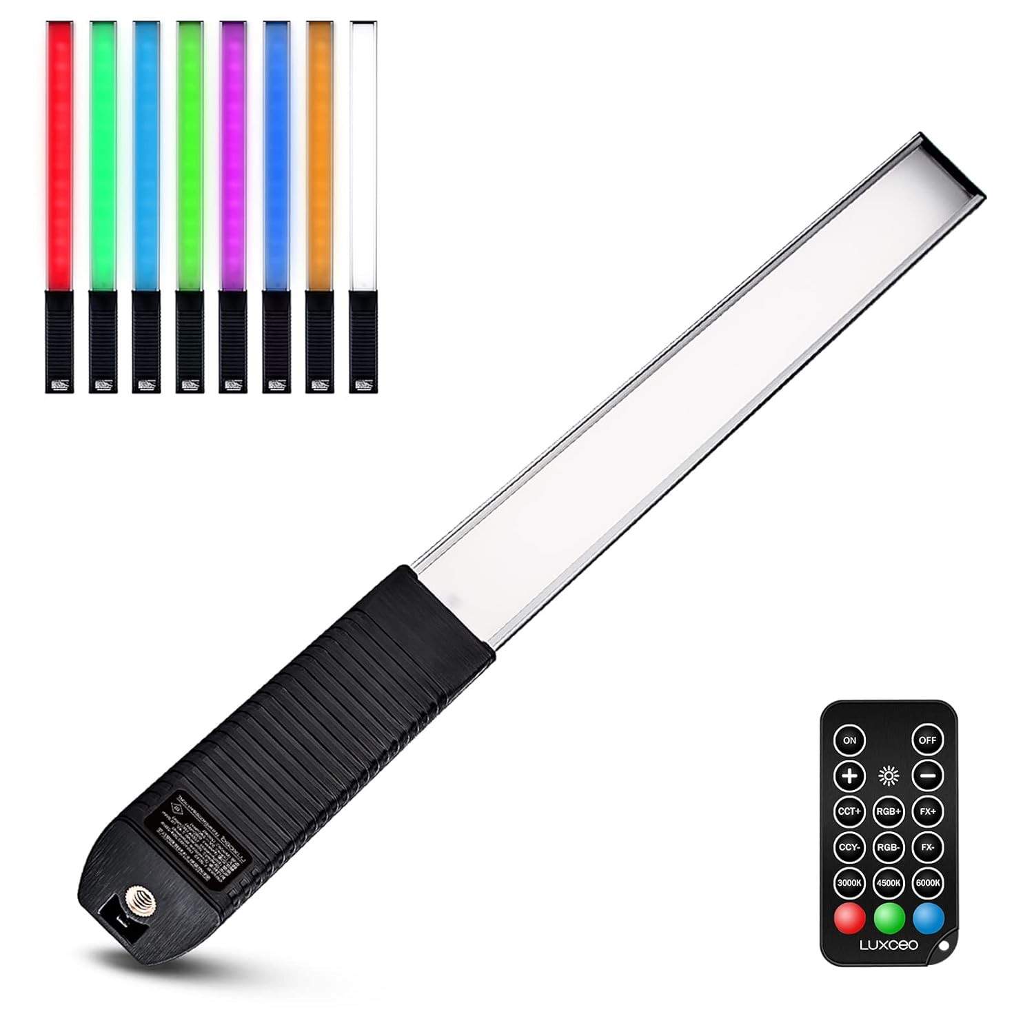 Varinha de Luz LED Portátil Luxceo 1000 Lúmens RGB - Iluminação Profissional para Fotografia e Vídeo