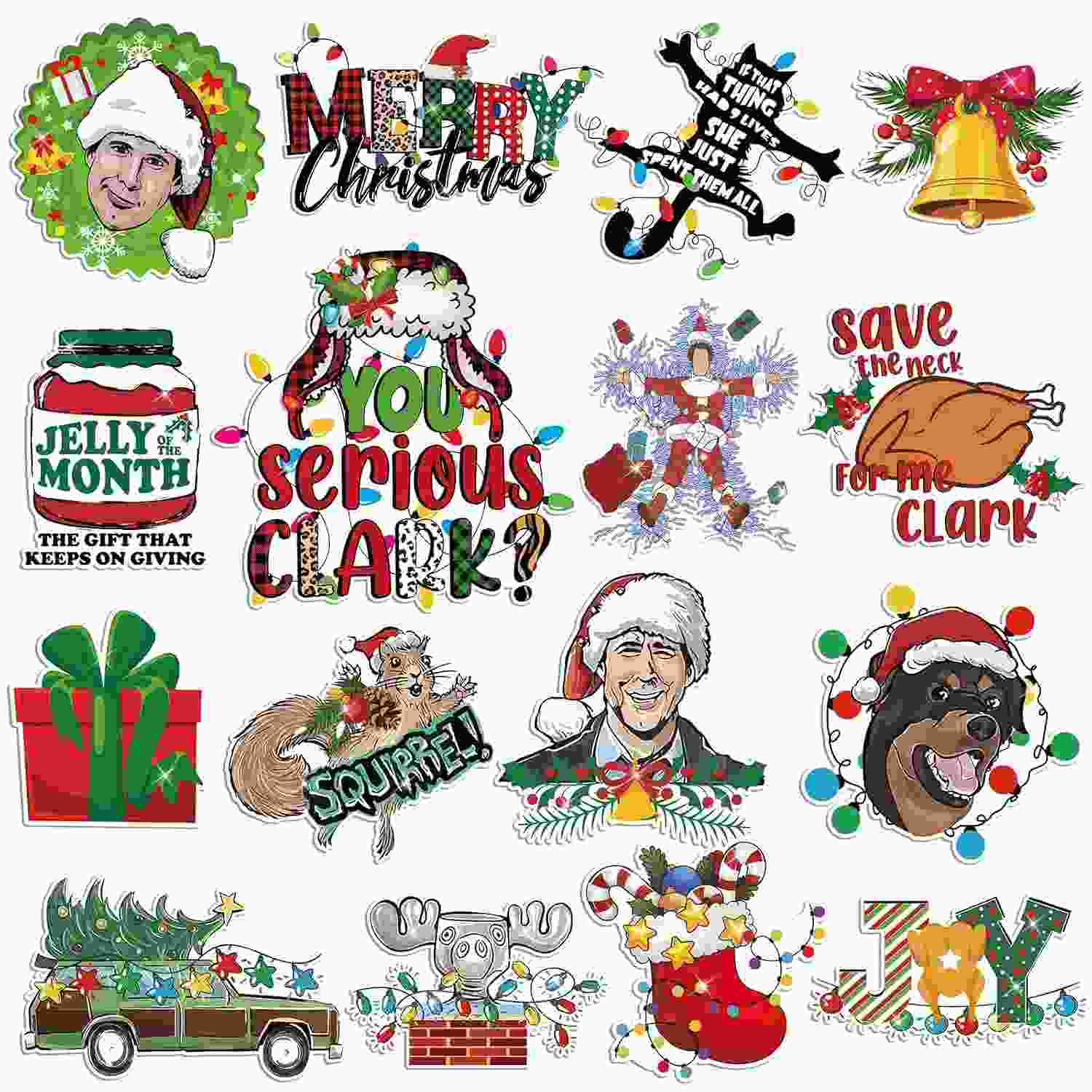 16 Ímãs de Natal Clássicos - Decoração Divertida para Geladeira, Carro e Mais!