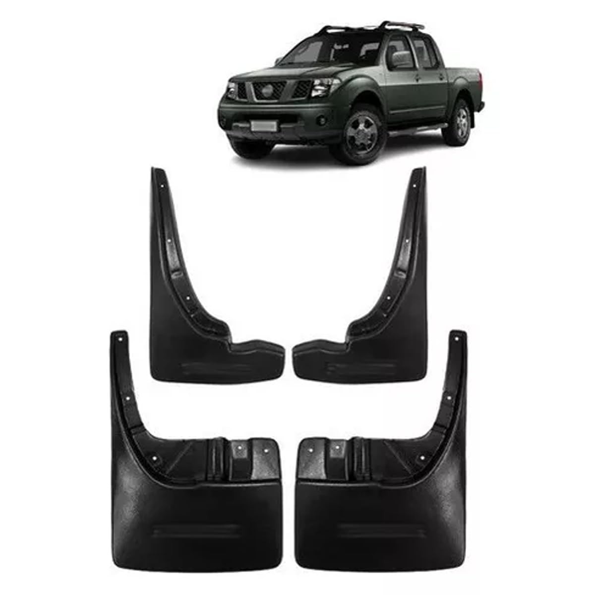 Kit Aparabarro Lameiro Shekparts para Nissan Frontier 2008-2016: Proteção Dianteira e Traseira (4 Peças)