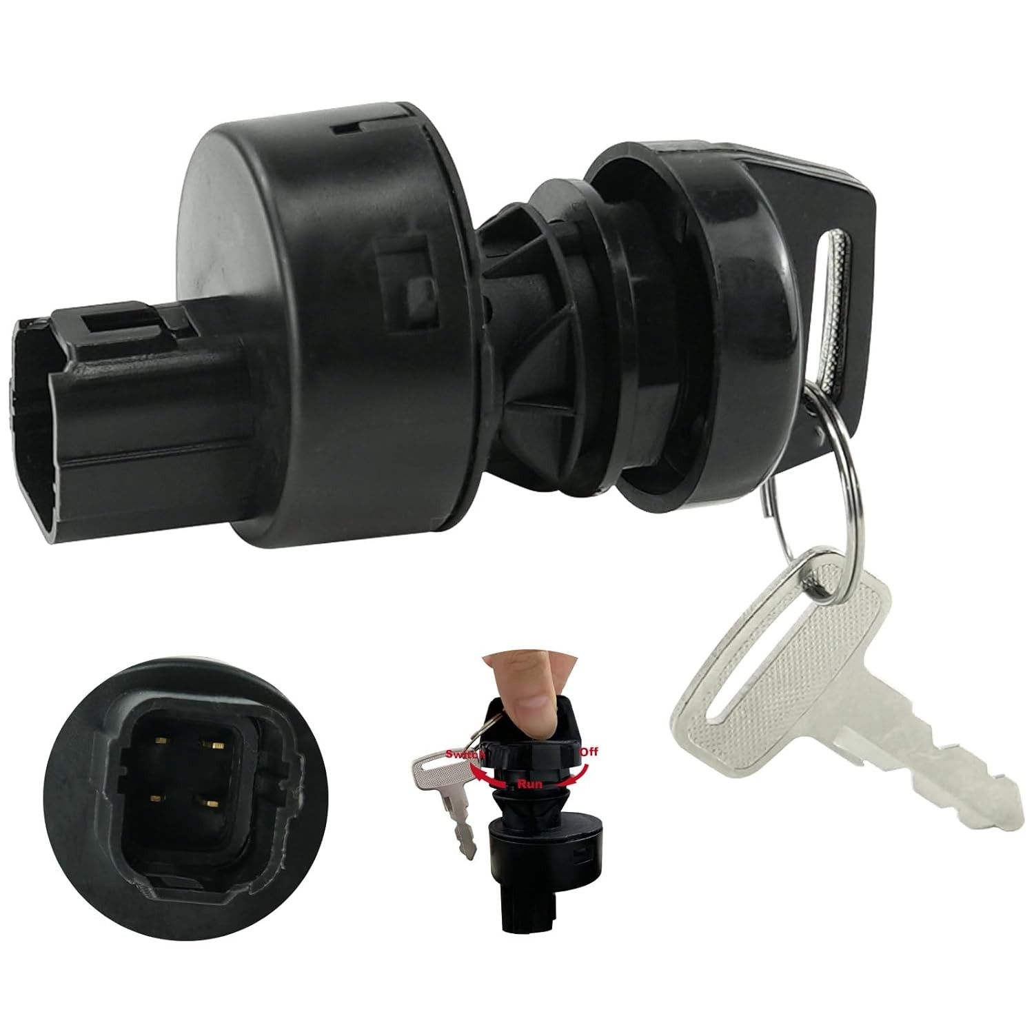 Interruptor de Ignição 4015033 para Polaris Sportsman, Ranger e Scrambler - 3 Posições, 4 Pinos