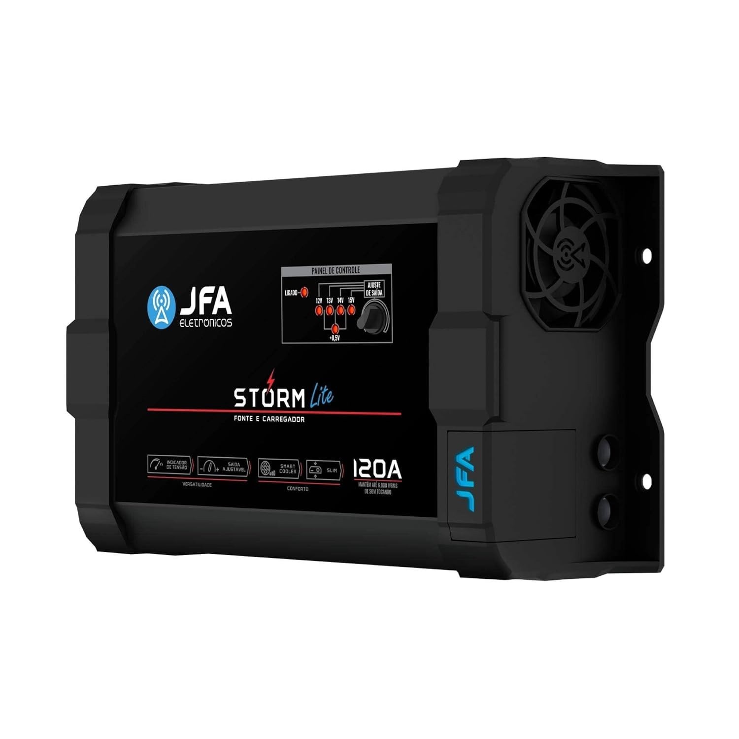 Carregador de Bateria JFA Storm Lite 120A Bivolt: Potência e Segurança para seu Som Automotivo
