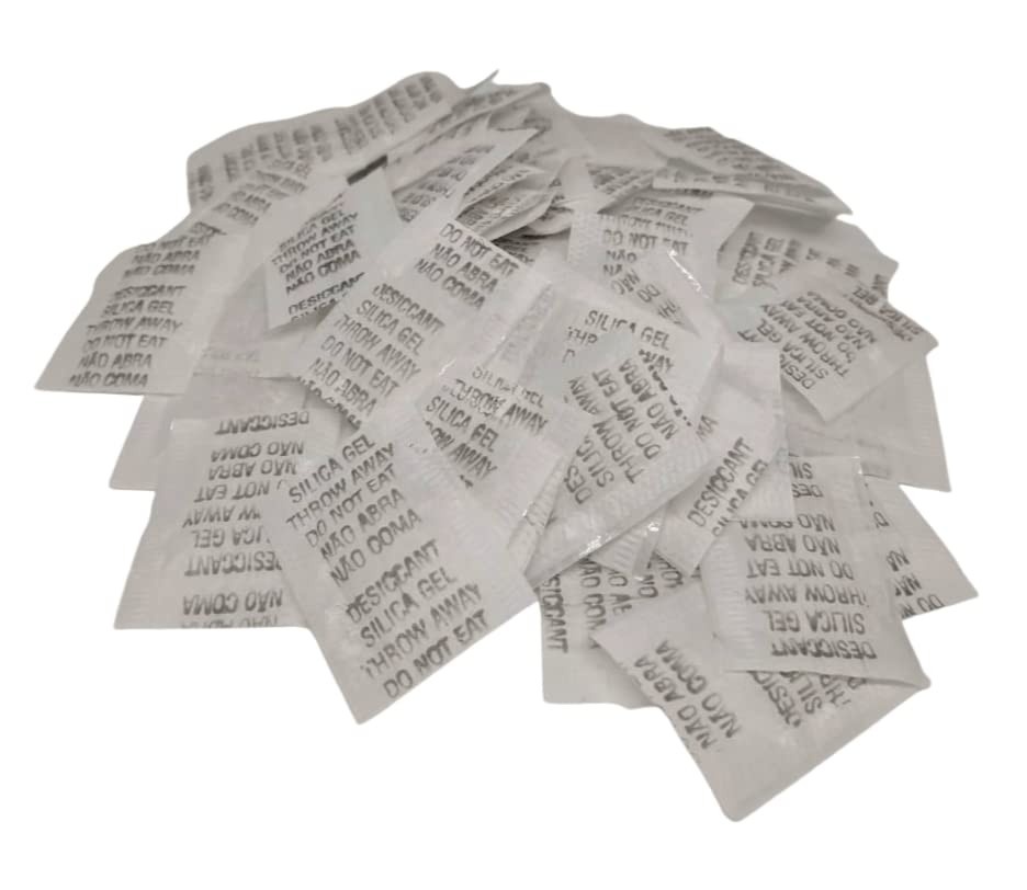 Silica Gel Sachê 100 Unidades - Dessecante Antimofo Potente para Proteger seus Pertences