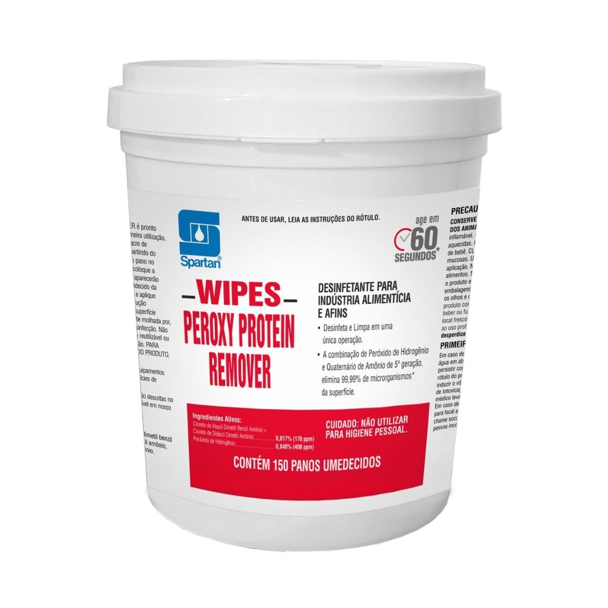 Lenços Desinfetantes Wipes Peroxy Protein Remover - Limpeza Profunda para Cozinha e Alimentos