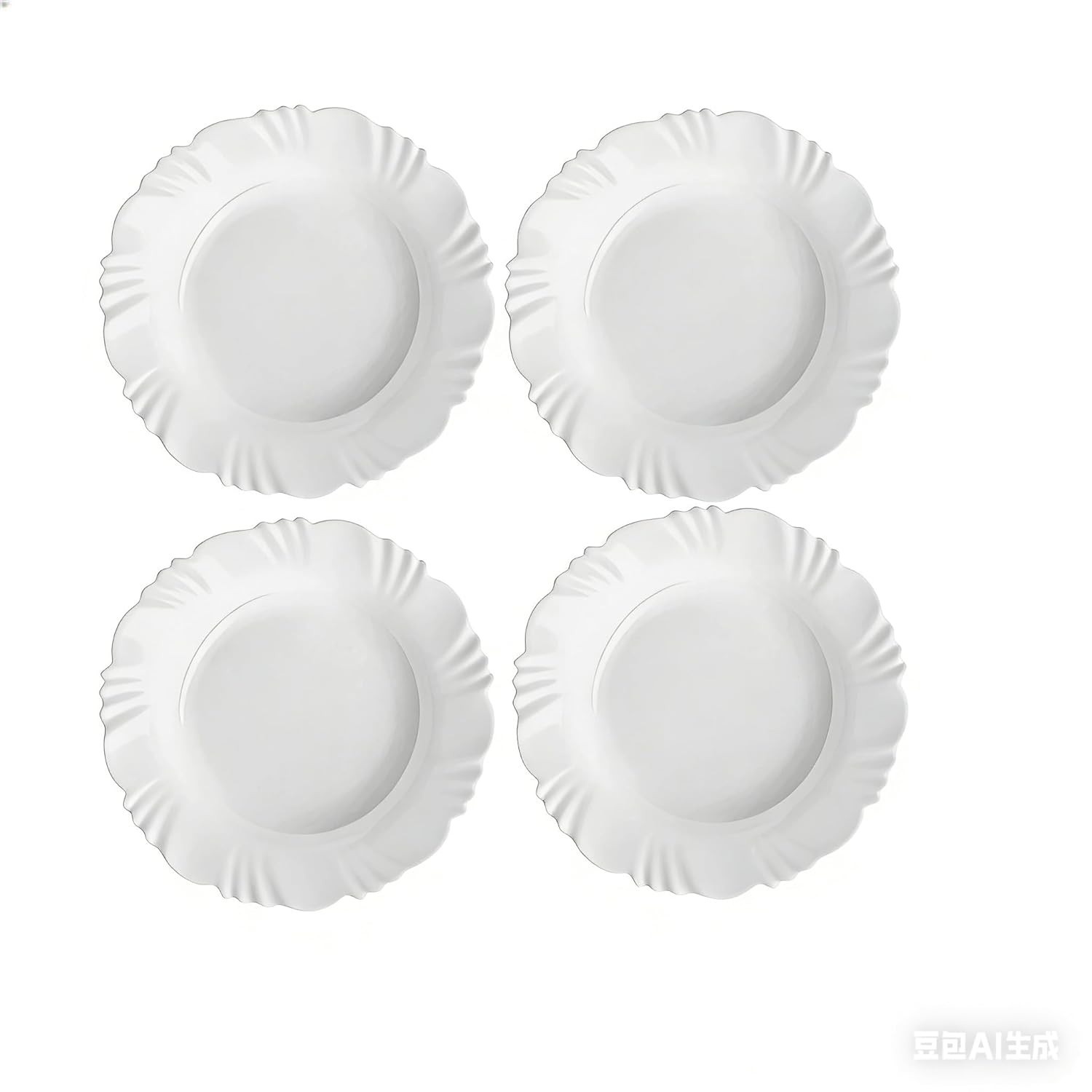 Jogo de Pratos Fundo de Vidro Resistente Branco - 4/6/12 Peças | Ideal para Refeições Diárias