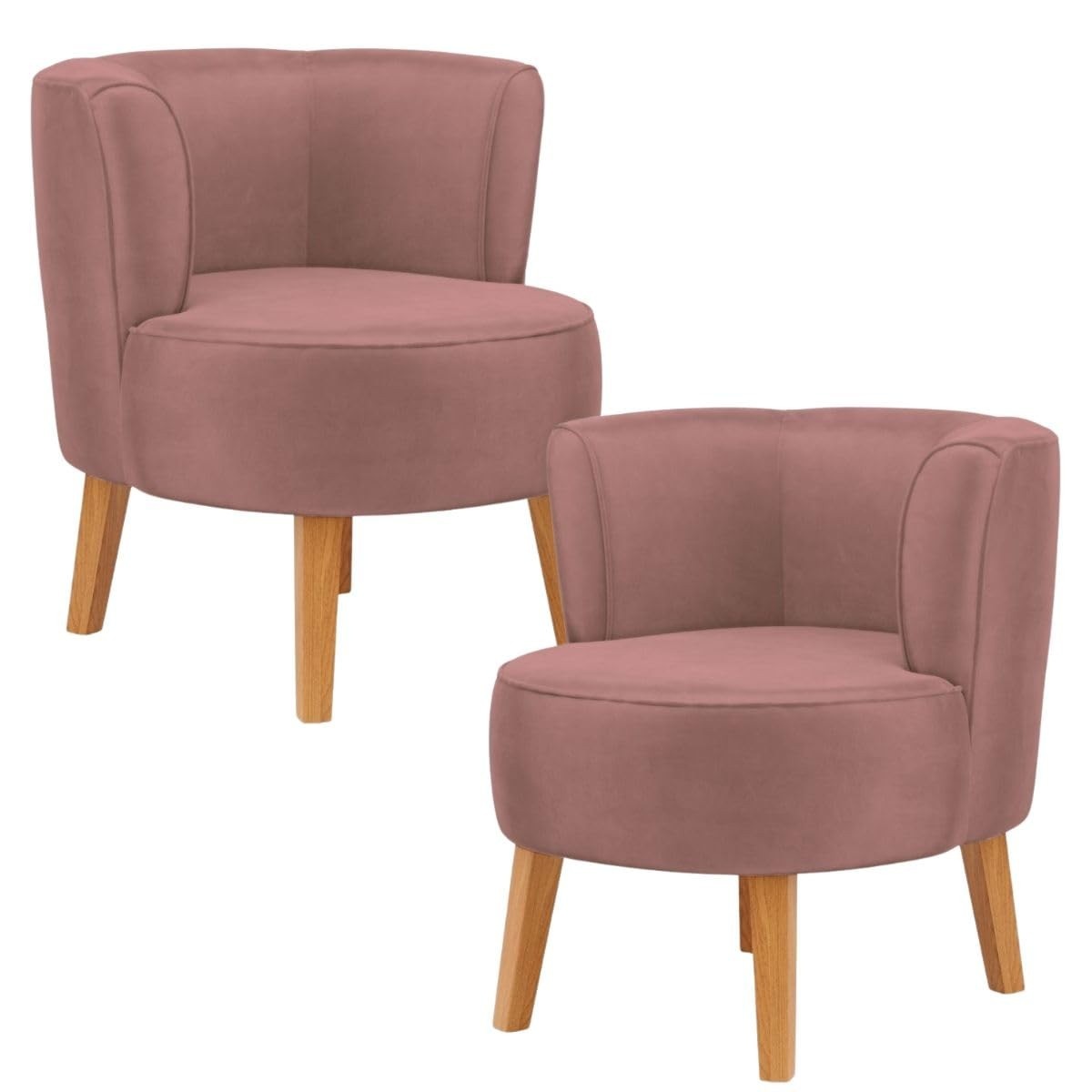 Kit 2 Poltronas Veludo Rosa Escuro - Design Moderno e Conforto Premium para Sala de Estar