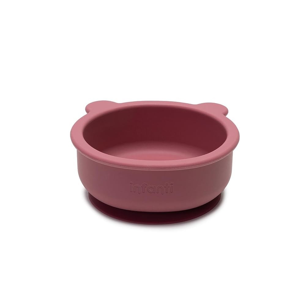 Bowl de Silicone Infanti Ursinho Piccolo Rosa - Seguro, Prático e Divertido para Refeições Infantil