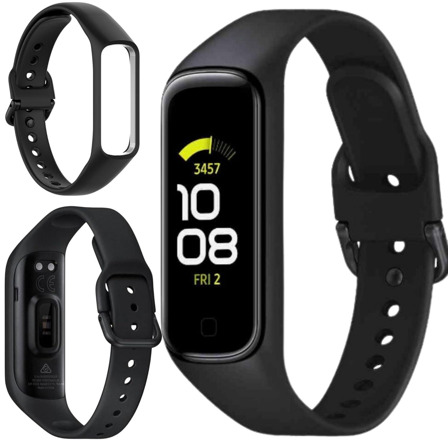 Pulseira Compativel Para Smartband Fit 2 R220 Galaxy Cor Preto de Silicone Resistente Selo de Qualidade Fecho da Pulseira Em Silicone Premium Alta Durabilidade