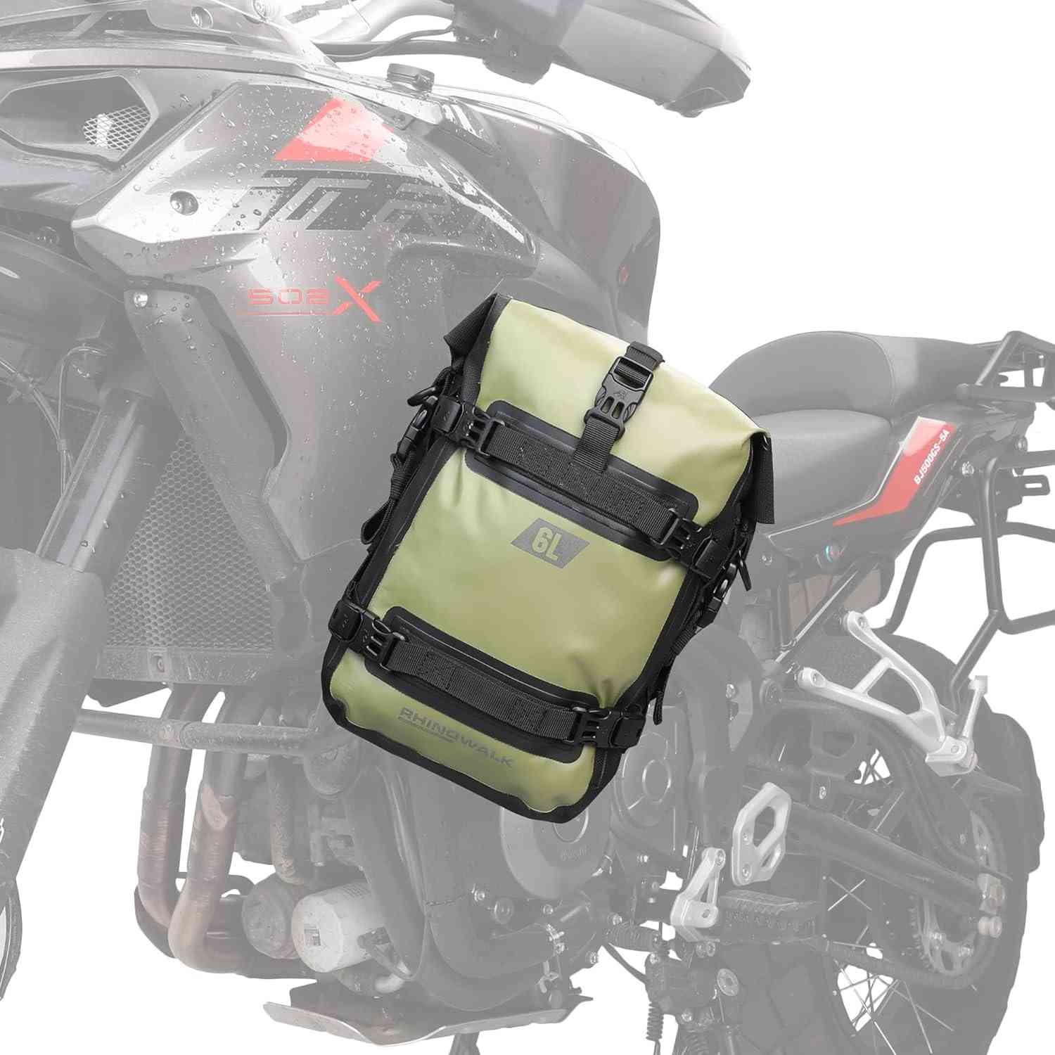 Bolsa Lateral Moto Rhinowalk 6L: Aventura Impermeável e Versátil para Sua Viagem