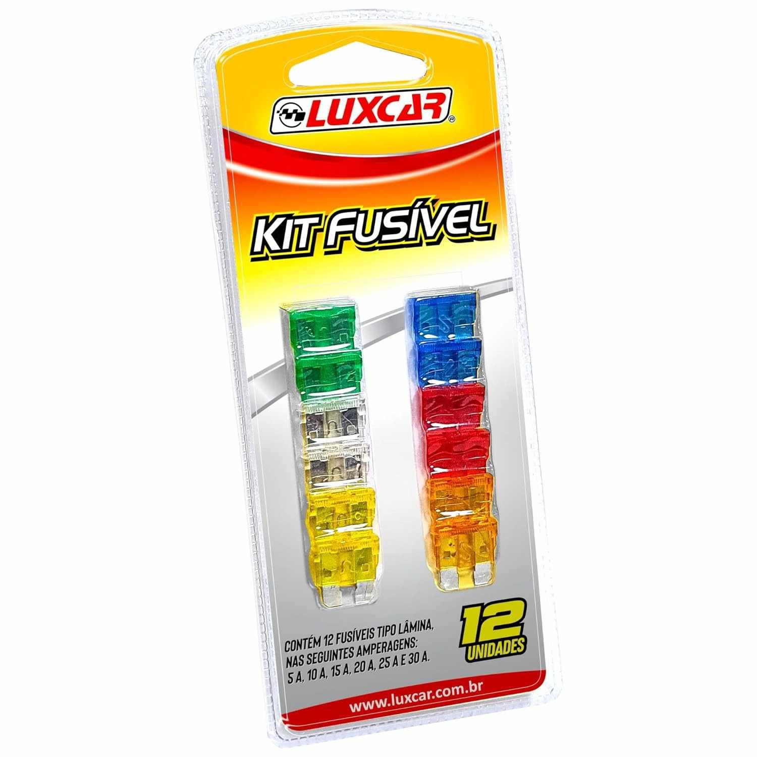 Kit 10 Fusíveis Lâmina Luxcar Universal: Proteção Essencial para Seu Veículo