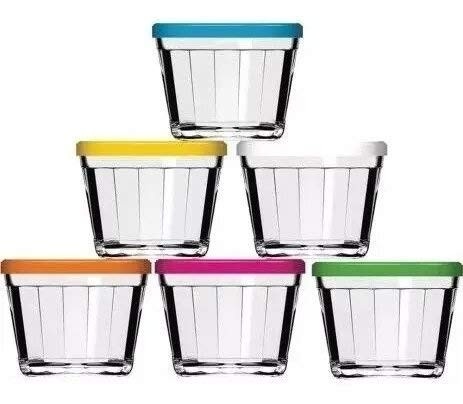 Conjunto 6 Potes de Vidro 350ml Nadir - Design Elegante e Prático para Armazenamento
