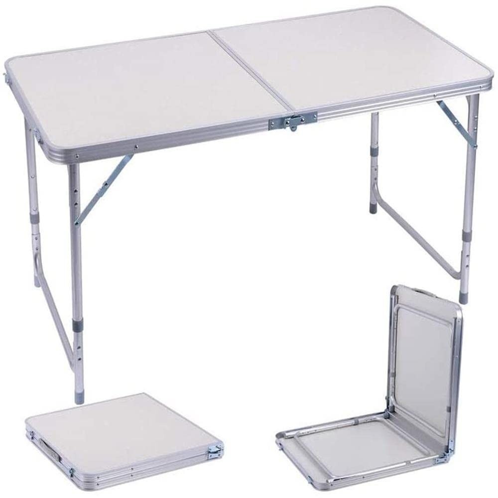 Mesa Vira Maleta 120x60cm em MDF com Estrutura em Alumínio - Ideal para Camping e Passeios
