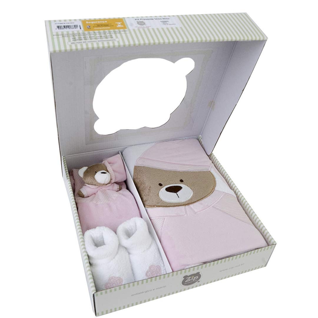 Zip Kit Presente Nino Rosa - Conforto e Afeto para o Bebê